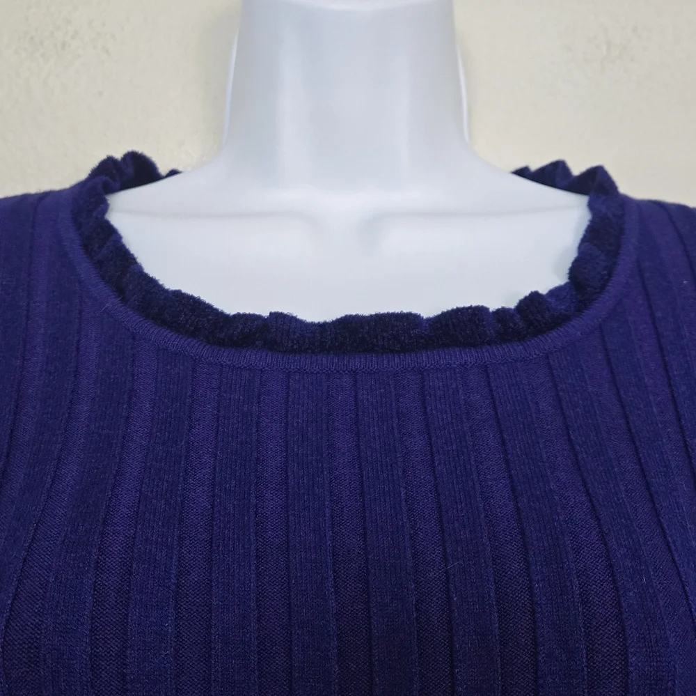 Vintage Y2K Purple Ribbed Knit Sweater